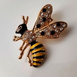 Brooch Hornet Brooch Necklace Combo  Beautiful Simulated Gem Diamondettes